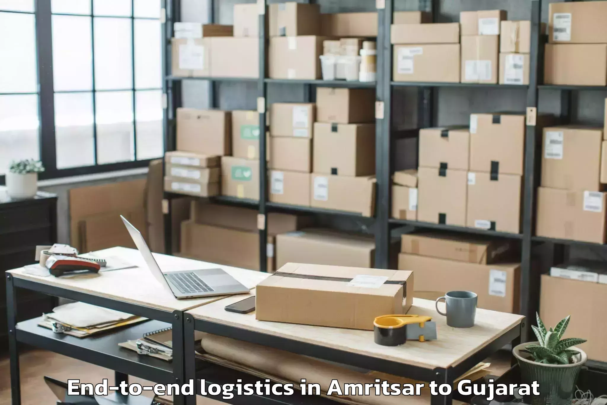 Top Amritsar to Khambhalia End To End Logistics Available